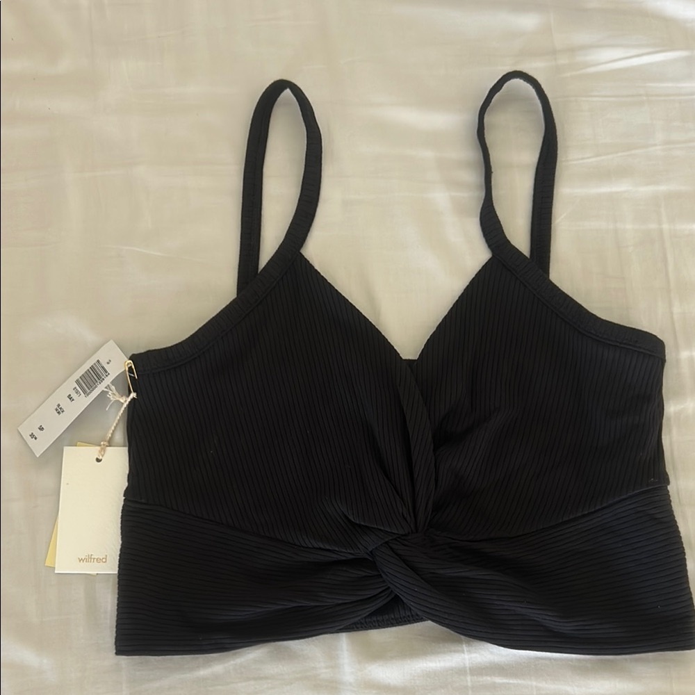 Aritzia Wilfred Black Ribbed Bralette